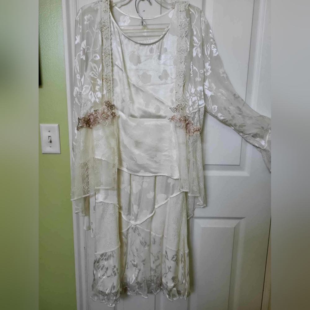 Three piece, skirt, top, and jacket dress